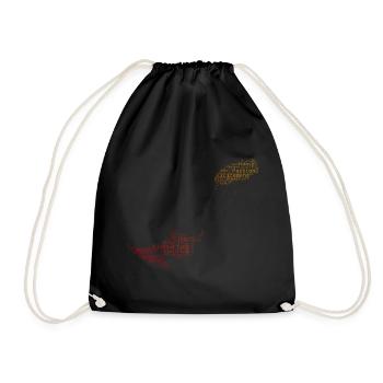 Women Men's Kitesurf Kitesurfing Kitesurfing - Drawstring Bag - black - Front