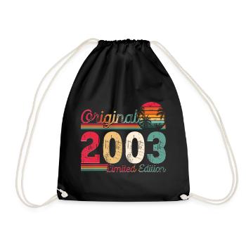Né 2003 20e anniversaire cadeau homme / femme - Sac de sport léger - noir - Devant