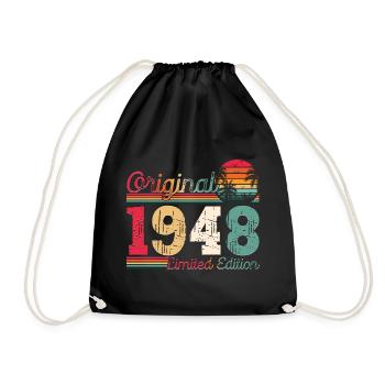 Né en 1948 75e anniversaire Cadeau homme / femme - Sac de sport léger - noir - Devant
