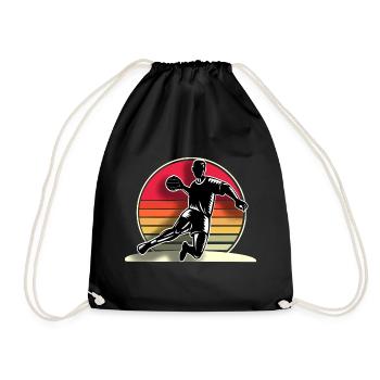 Handball Handballer - Turnbeutel - Schwarz - Vorne