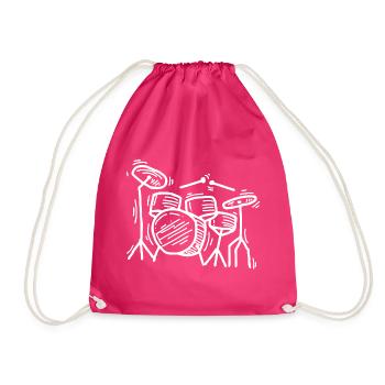 Batterie Drummer - Drawstring Bag - fuchsia - Front