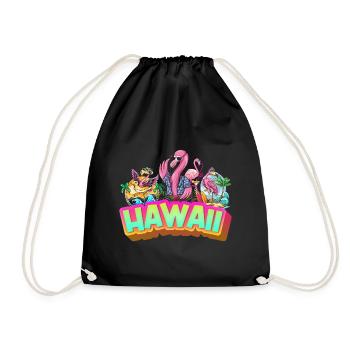 Hawaii Summer Flamingo Palm Tree Beach Ocean Vacation - Sac de sport léger - noir - Devant