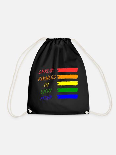 Bunte Friedensbotschaft T-Shirt - Turnbeutel - Schwarz