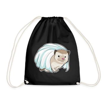 Hedgehog Bridal Veil Wedding - Drawstring Bag - black - Front