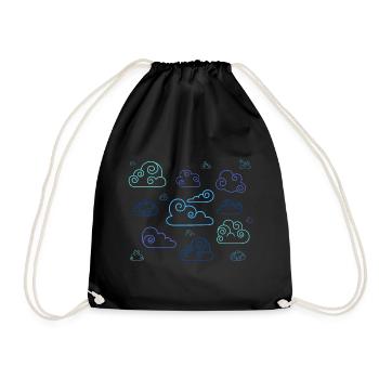 Neon Spiral Clouds - Drawstring Bag - black - Front