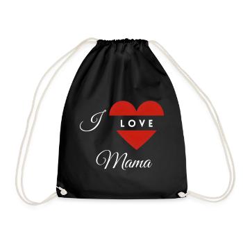 Heart Shape with Love Message for Mom - Drawstring Bag - black - Front