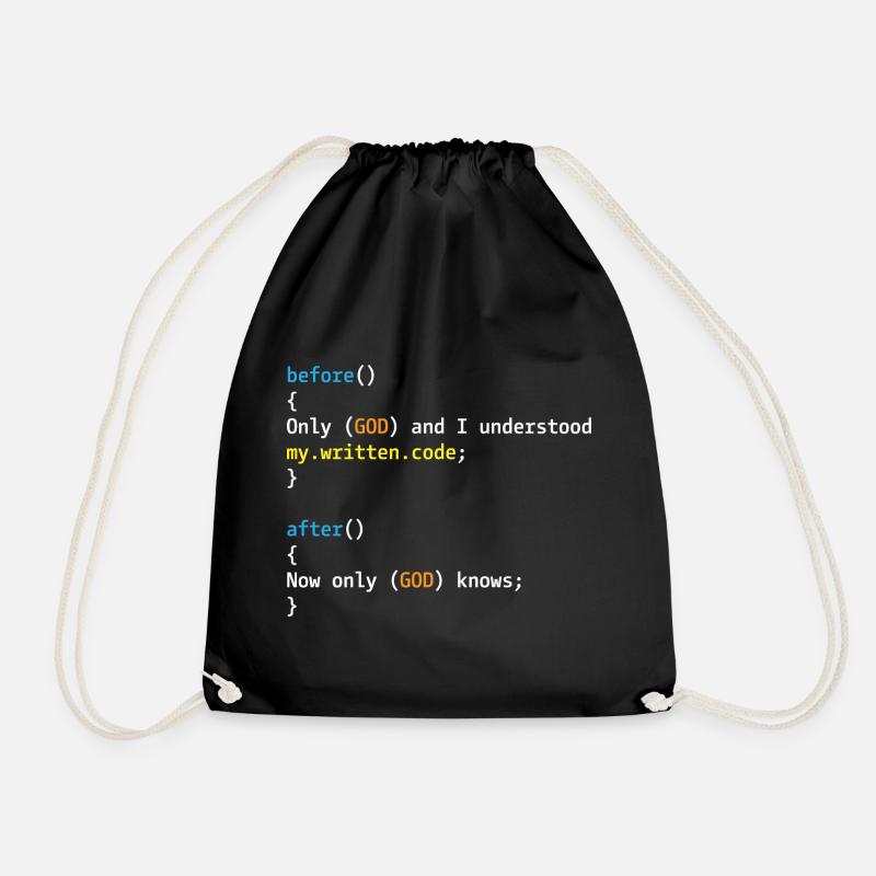 Nur Gott und ich verstehen meinen Code - Turnbeutel - Schwarz