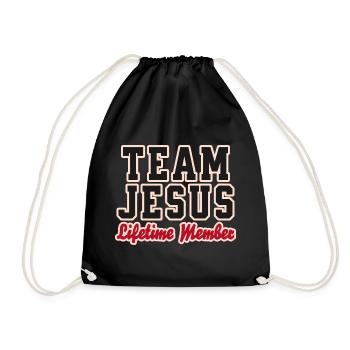 Team Jesus Lifetime Member Design - Turnbeutel - Schwarz - Vorne