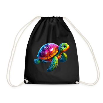 Schildkröte - Turnbeutel - Schwarz - Vorne