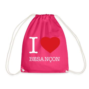 I LOVE BESANCON France Frankreich - Turnbeutel - Fuchsia - Vorne