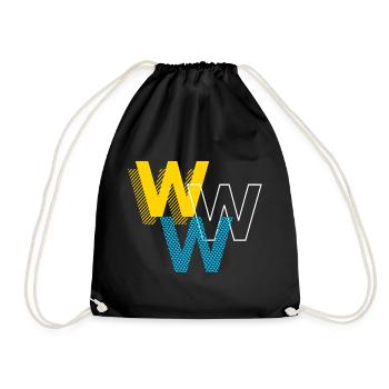 W Lettering Design Geschenke - Turnbeutel - Schwarz - Vorne