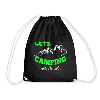 Camping Zelten Erlebnis in der Wildnis - Turnbeutel - Schwarz - Vorne