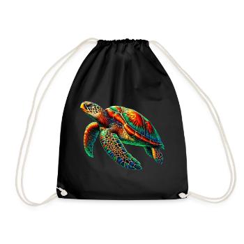 Tortue marine - Sac de sport léger - noir - Devant