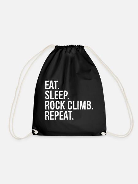 eat sleep rock climb repeat - Turnbeutel - Schwarz