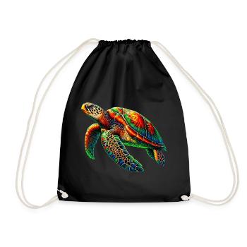 Sea turtle - Drawstring Bag - black - Front