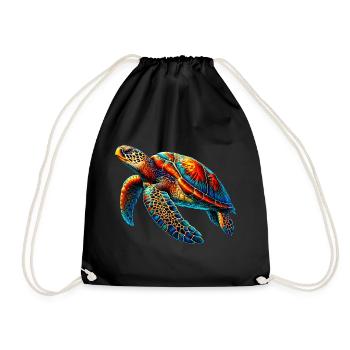 Sea turtle - Drawstring Bag - black - Front