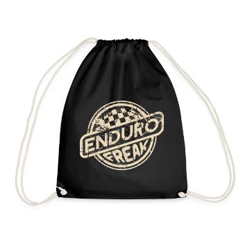 Enduro Freak | Retro Design - Drawstring Bag - black - Front
