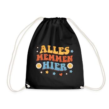 Malle ALLES MEMMEN HIER Retro Lustig - Sac de sport léger - noir - Devant