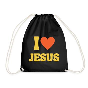 J'aime Jésus, j'aime le t-shirt chrétien, la foi - Sac de sport léger - noir - Devant