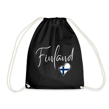 I love Finland, made in Finland - Drawstring Bag - black - Front