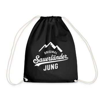 Sauerländer Jung Merch – Pride from the Sauerland - Drawstring Bag - black - Front