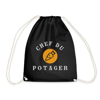 Chef du Potager Design Humorous Gardening - Drawstring Bag - black - Front