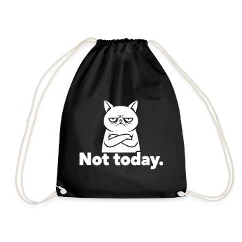 Grimmige Katze Not Today Meme - Turnbeutel - Schwarz - Vorne