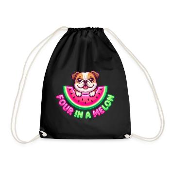 Four In A Melon Bulldogge - Turnbeutel - Schwarz - Vorne
