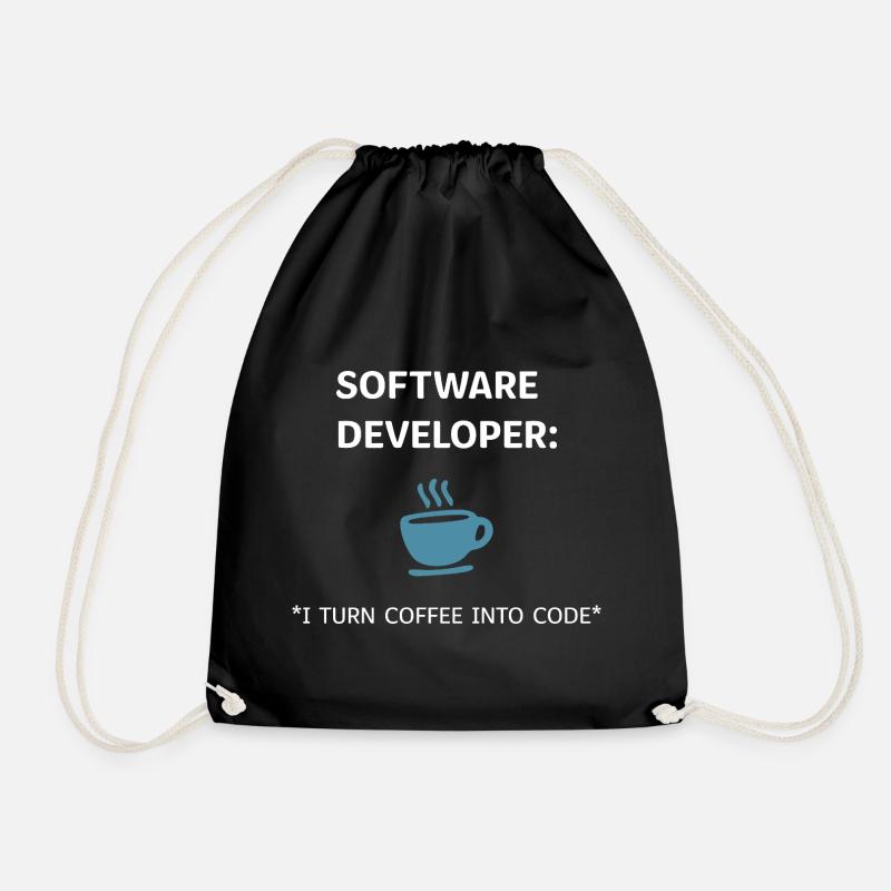 Software Developer - Coffee Edition - Turnbeutel - Schwarz