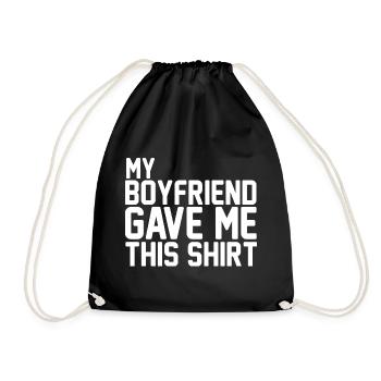 Mon copain m’a offert ce t-shirt en cadeau de couple - Sac de sport léger - noir - Devant