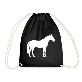 Silhouette du cheval Vecteur de montée debout - Sac de sport léger - noir - Devant
