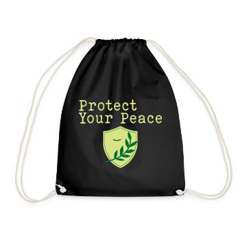 Protect your peace of mind - Drawstring Bag - black - Front