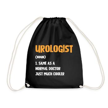 Urologe Humor Shirt - Turnbeutel - Schwarz - Vorne