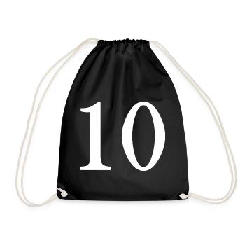 10. 10 YEARS. 10th ANNIVERSARY. 10 YEAR ANNIVERSARY. - Drawstring Bag - black - Front