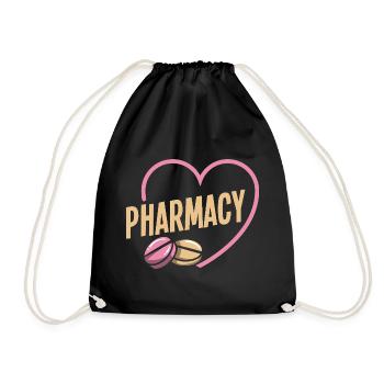 Heart Pharmacist Pharmacy Technician Job Love - Drawstring Bag - black - Front