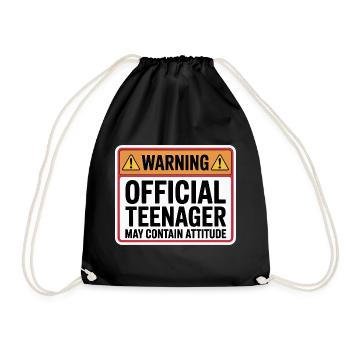 Teenager - Drawstring Bag - black - Front