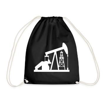 Oil Pumpjack USA Oil Transfer Pump Design - Drawstring Bag - black - Front