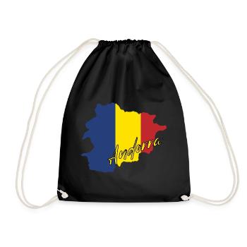 Karte mit der Flagge von Andorra, ich liebe Andorra - Turnbeutel - Schwarz - Vorne