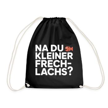 Na Du Kleiner Frechlachs Gamer Lachs Meme Zocker - Turnbeutel - Schwarz - Vorne