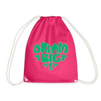 Dream Big! - grün - Turnbeutel - Fuchsia - Vorne