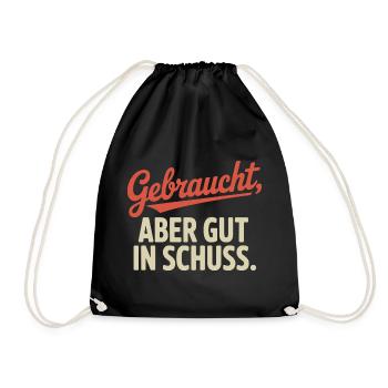 Gebraucht Aber Gut In Schuss Oldtimer Geburtstag - Turnbeutel - Schwarz - Vorne