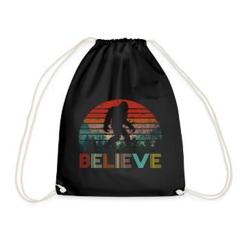 Glauben Sie an Bigfoot Vintage Retro Sasquatch Geschenk - Turnbeutel - Schwarz - Vorne