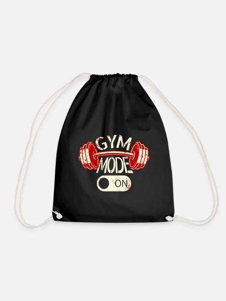 Gym Mode On  Workout-Design - Turnbeutel - Schwarz