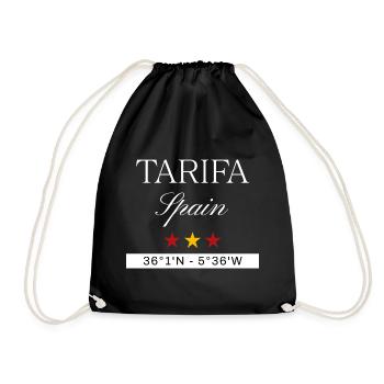 Tarifa Spanien Souvenir – Reise minimalistisch - Turnbeutel - Schwarz - Vorne