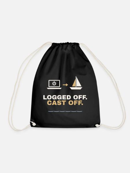 Logged Off. Cast Off. – Segler Shirt - Turnbeutel - Schwarz
