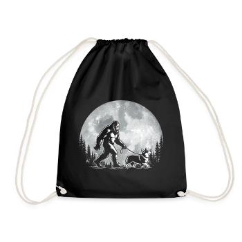 Bigfoot Walking Corgi – Walisischer Corgi, Hundemama, Vater - Turnbeutel - Schwarz - Vorne