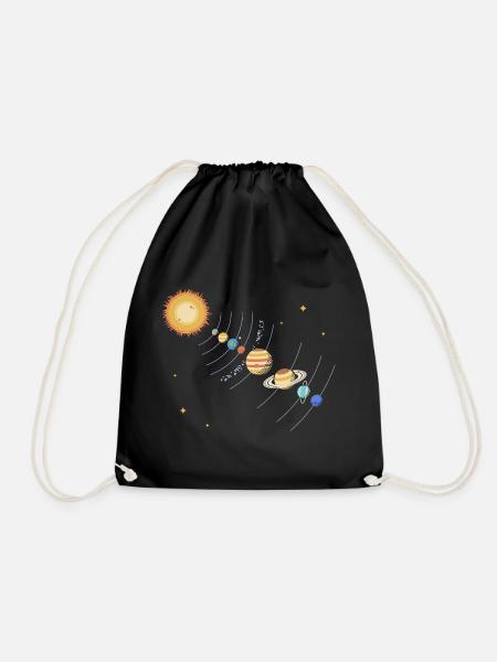 Sonnensystem: die Sonne und acht Planeten - Turnbeutel - Schwarz