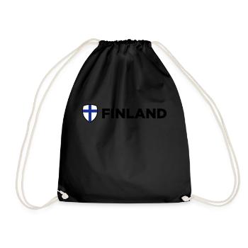 National Flag of Finland - Drawstring Bag - black - Front