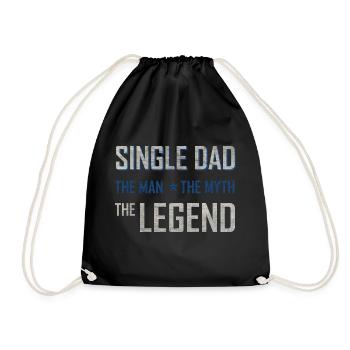 Single dad gift - Drawstring Bag - black - Front