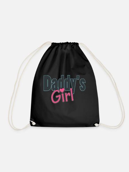 daddy's girl - Drawstring Bag - black